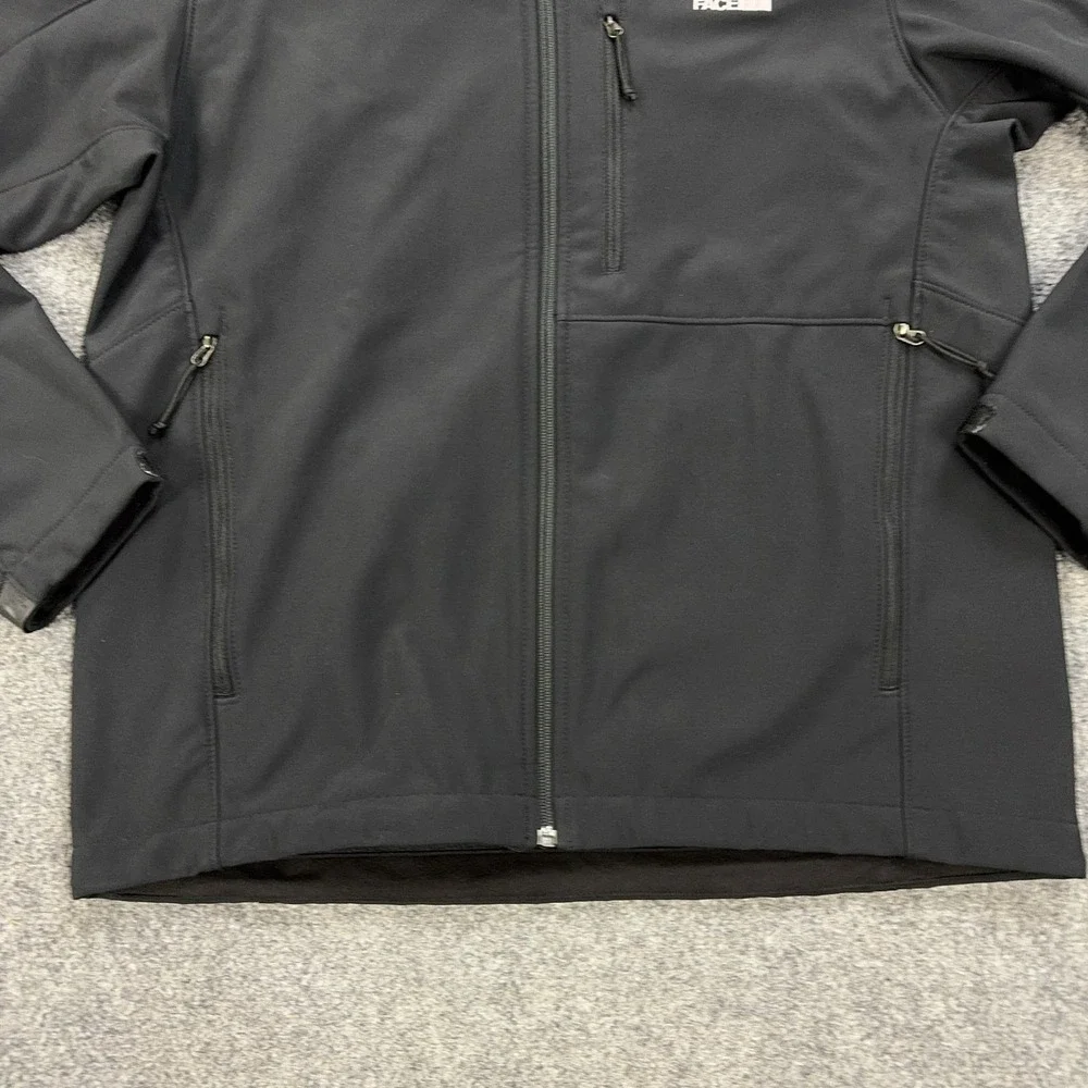 The North Face Jacket Mens Medium Black Softshell Full Zip Fleece Lined AMVY